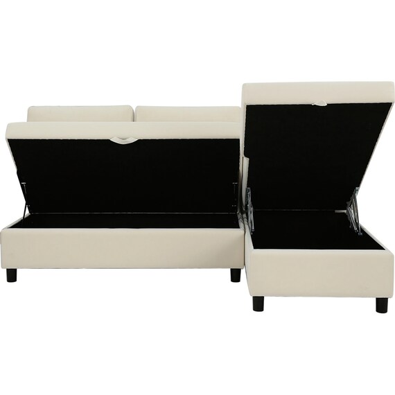 傷・汚れに強い 収納タイプ カウチソファ 合皮タイプ(ノアーク3 Nシールド 左カウチIV) 9枚目画像