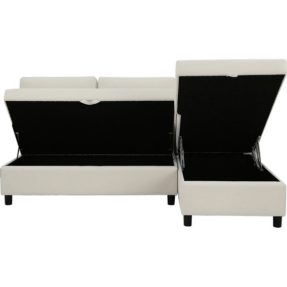 傷・汚れに強い 収納タイプ カウチソファ 合皮タイプ(ノアーク3 Nシールド 左カウチIV) 12枚目画像