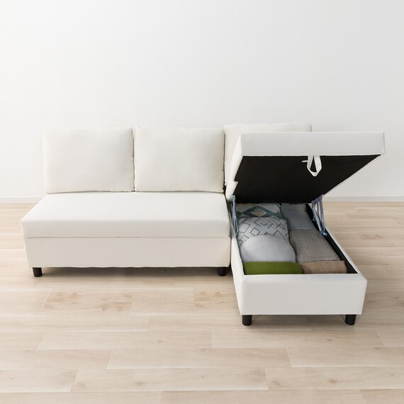 傷・汚れに強い 収納タイプ カウチソファ 合皮タイプ(ノアーク3 Nシールド 左カウチIV) 13枚目画像