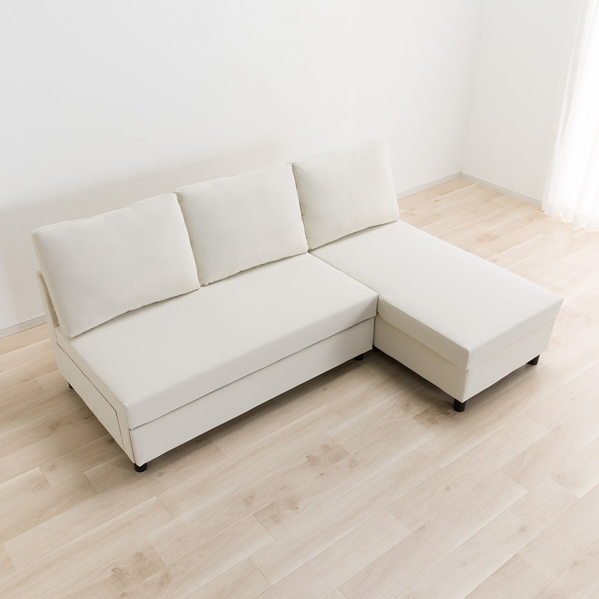 傷・汚れに強い ベッドタイプ カウチソファ (ノアーク3 Nシールド 左