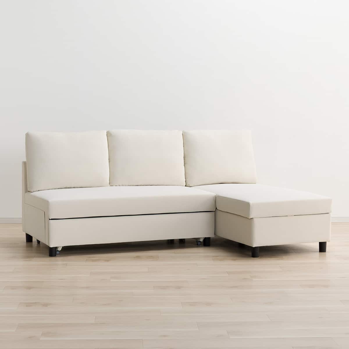 傷・汚れに強い ベッドタイプ カウチソファ (ノアーク3 Nシールド 左