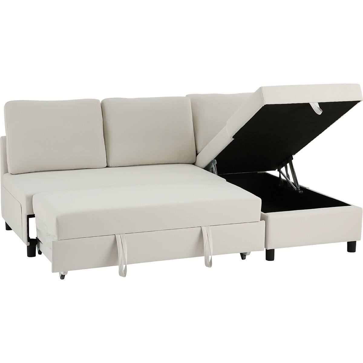 傷・汚れに強い ベッドタイプ カウチソファ (ノアーク3 Nシールド 左