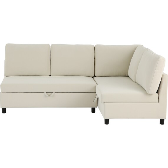 傷・汚れに強い 収納タイプ コーナーソファ 合皮タイプ (ノアーク3 Nシールド 左コーナー IV) 3枚目画像