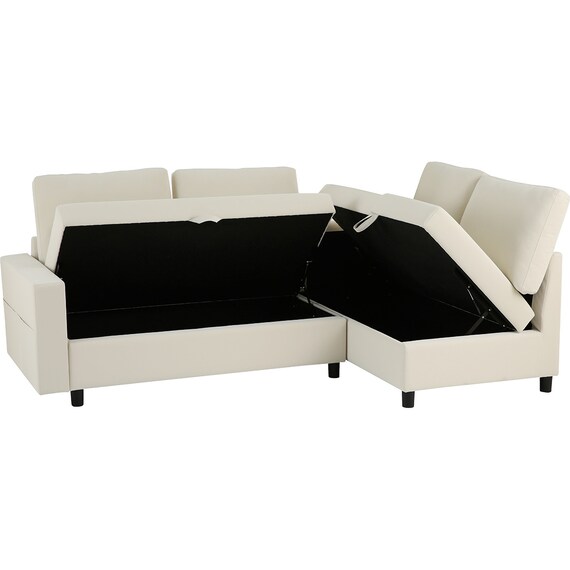 傷・汚れに強い 収納タイプ コーナーソファ 合皮タイプ (ノアーク3 Nシールド 左コーナー IV) 4枚目画像