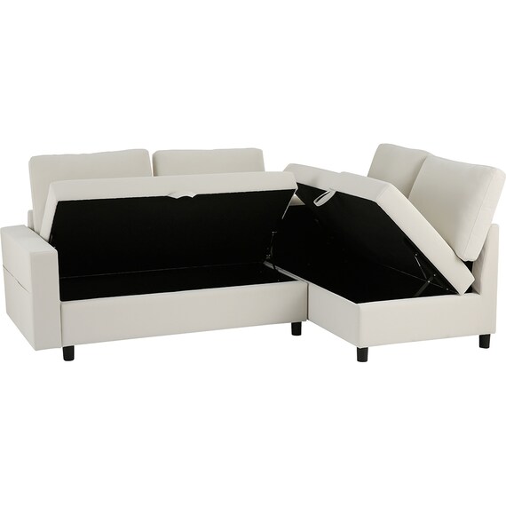 傷・汚れに強い 収納タイプ コーナーソファ 合皮タイプ (ノアーク3 Nシールド 左コーナー IV) 7枚目画像