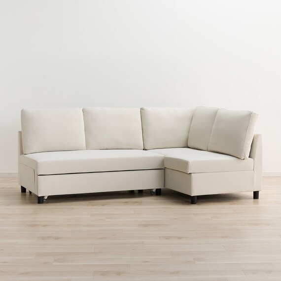 傷・汚れに強い ベッドタイプ コーナーソファ 合皮タイプ (ノアーク3 Nシールド 左コーナー IV) 5枚目画像