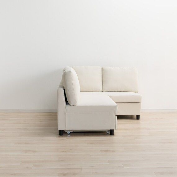 傷・汚れに強い ベッドタイプ コーナーソファ 合皮タイプ (ノアーク3 Nシールド 左コーナー IV) 7枚目画像