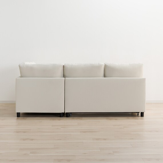 傷・汚れに強い ベッドタイプ コーナーソファ 合皮タイプ (ノアーク3 Nシールド 左コーナー IV) 8枚目画像