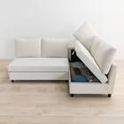 傷・汚れに強い ベッドタイプ コーナーソファ 合皮タイプ (ノアーク3 Nシールド 左コーナー IV) 9枚目画像