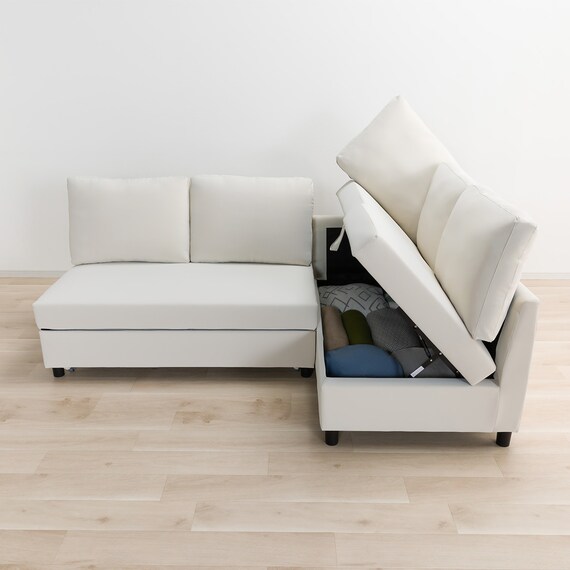 傷・汚れに強い ベッドタイプ コーナーソファ 合皮タイプ (ノアーク3 Nシールド 左コーナー IV) 9枚目画像