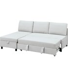 ベッドタイプカウチソファ 布張りタイプ(ノアーク3 右カウチ 撥水加工 LGY) 8枚目画像