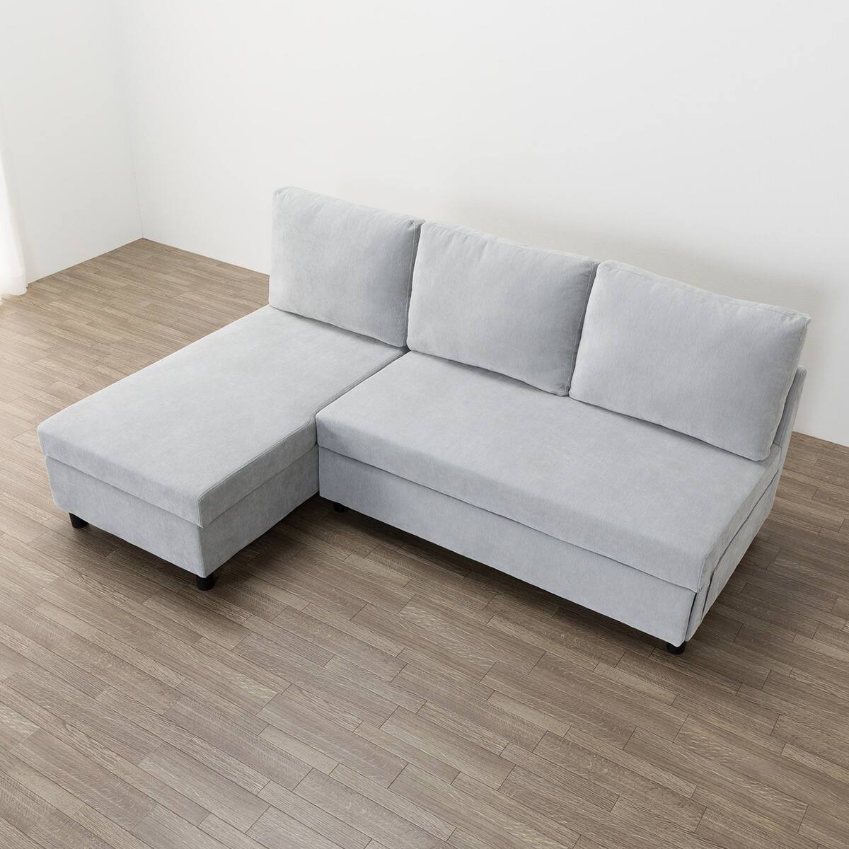 ベッドタイプカウチソファ 布張りタイプ(ノアーク3 右カウチ 撥水加工