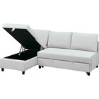 ベッドタイプカウチソファ 布張りタイプ(ノアーク3 右カウチ 撥水加工 LGY) 9枚目画像