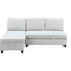 ベッドタイプカウチソファ 布張りタイプ(ノアーク3 右カウチ 撥水加工 LGY) 10枚目画像