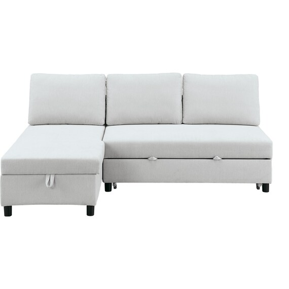 ベッドタイプカウチソファ 布張りタイプ(ノアーク3 右カウチ 撥水加工 LGY) 10枚目画像