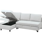 ベッドタイプカウチソファ 布張りタイプ(ノアーク3 右カウチ 撥水加工 LGY) 12枚目画像