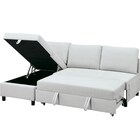 ベッドタイプカウチソファ 布張りタイプ(ノアーク3 右カウチ 撥水加工 LGY) 13枚目画像