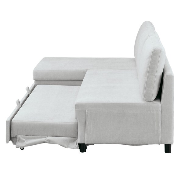 ベッドタイプカウチソファ 布張りタイプ(ノアーク3 右カウチ 撥水加工 LGY) 16枚目画像