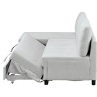 ベッドタイプカウチソファ 布張りタイプ(ノアーク3 右カウチ 撥水加工 LGY) 17枚目画像