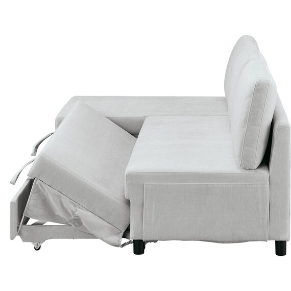 ベッドタイプカウチソファ 布張りタイプ(ノアーク3 右カウチ 撥水加工 LGY) 17枚目画像