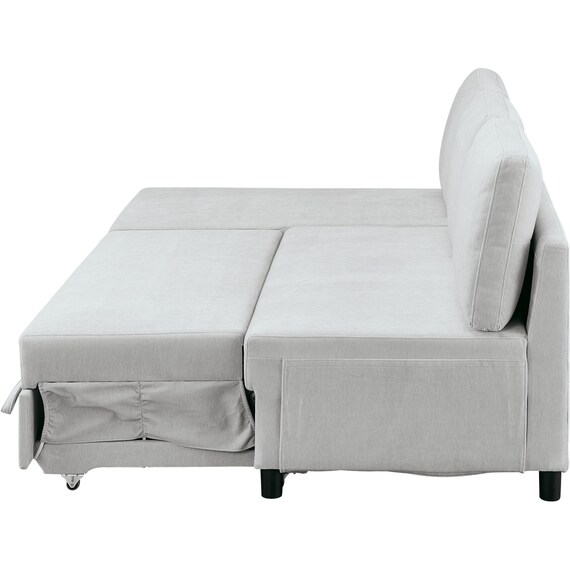 ベッドタイプカウチソファ 布張りタイプ(ノアーク3 右カウチ 撥水加工 LGY) 18枚目画像