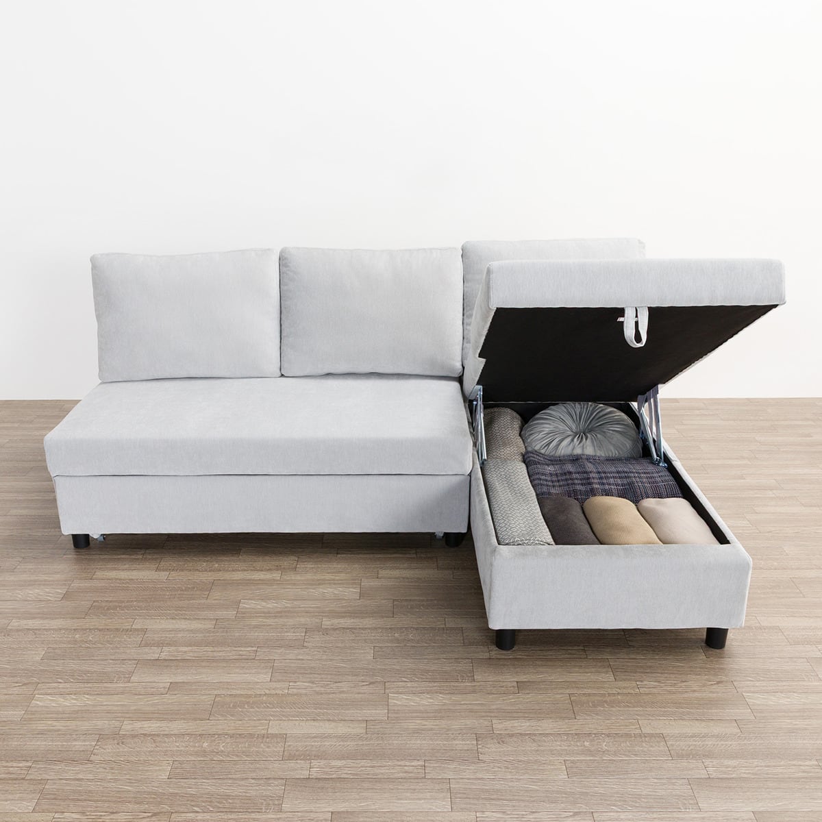 ベッドタイプカウチソファ 布張りタイプ(ノアーク3 左カウチ 撥水加工