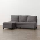 ベッドタイプカウチソファ　布張りタイプ(ノアーク3 右カウチ 撥水加工 DGY) 10枚目画像