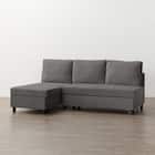 ベッドタイプカウチソファ 布張りタイプ(ノアーク3 右カウチ 撥水加工 DGY) 10枚目画像