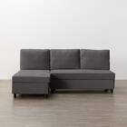 ベッドタイプカウチソファ　布張りタイプ(ノアーク3 右カウチ 撥水加工 DGY) 11枚目画像