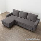 ベッドタイプカウチソファ　布張りタイプ(ノアーク3 右カウチ 撥水加工 DGY) 15枚目画像