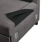 ベッドタイプカウチソファ　布張りタイプ(ノアーク3 右カウチ 撥水加工 DGY) 21枚目画像