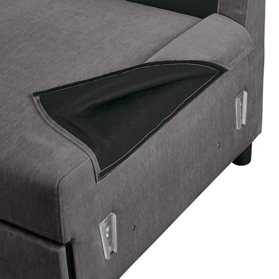 ベッドタイプカウチソファ　布張りタイプ(ノアーク3 右カウチ 撥水加工 DGY) 21枚目画像