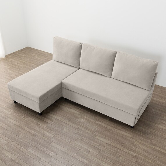 ベッドタイプカウチソファ　布張りタイプ(ノアーク3 右カウチ 撥水加工 MO) 9枚目画像