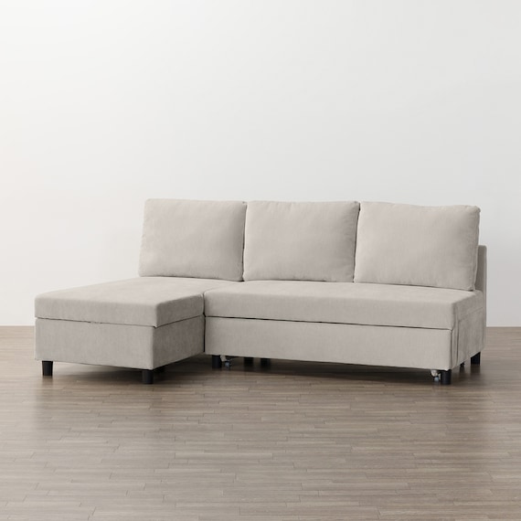 ベッドタイプカウチソファ　布張りタイプ(ノアーク3 右カウチ 撥水加工 MO) 10枚目画像