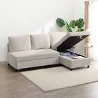 ベッドタイプカウチソファ 布張りタイプ(ノアーク3 左カウチ 撥水加工 MO) 8枚目画像