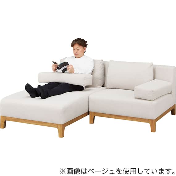 L型ソファ 布張りタイプ(SK8651 GY) 7枚目画像