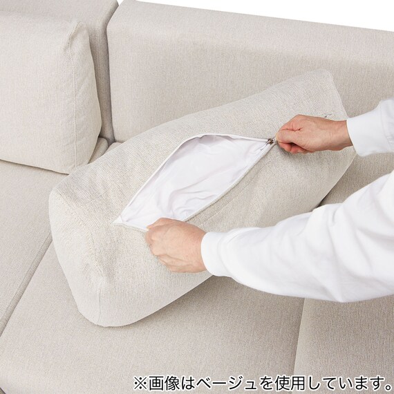 L型ワイドソファ 布張りタイプ(SK8651 GY) 6枚目画像