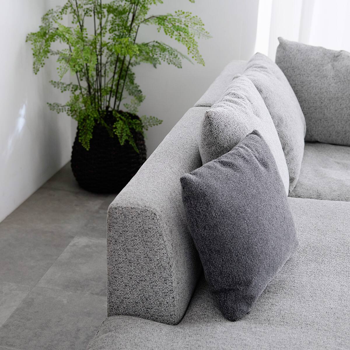 カウチソファ 布張りタイプ (FM 左カウチ ライトグレー) | ニトリ