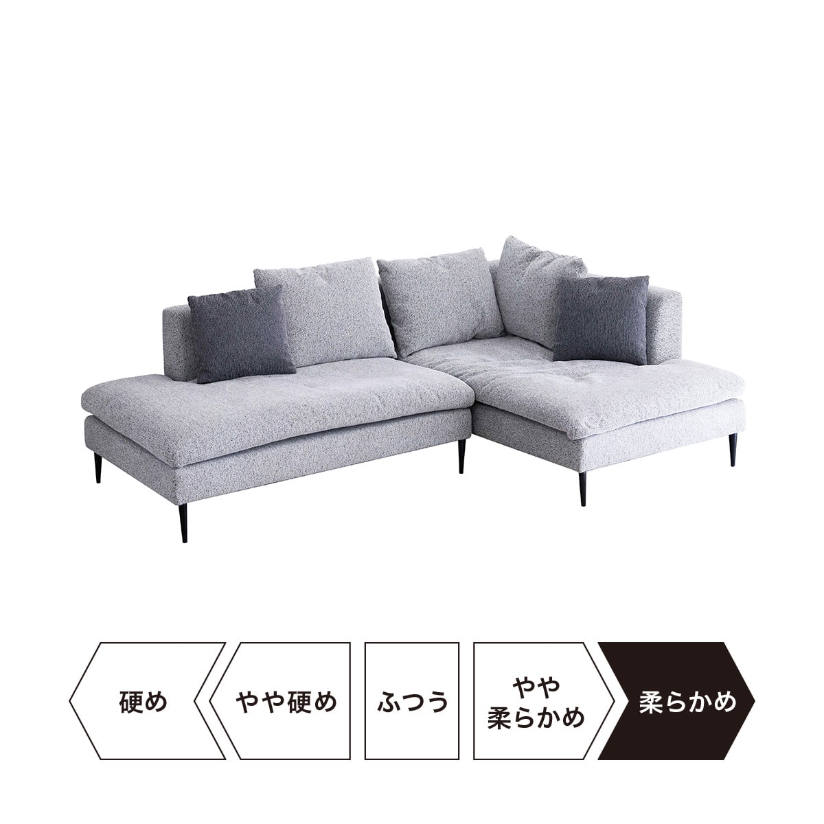 カウチソファ 布張りタイプ (FM 左カウチ ライトグレー) | ニトリ