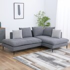 カウチソファ 布張りタイプ (FM 左カウチ ダークグレー) 1枚目画像