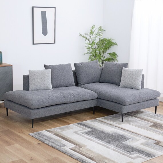 カウチソファ 布張りタイプ (FM 左カウチ ダークグレー) 1枚目画像