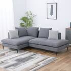 カウチソファ 布張りタイプ (FM 右カウチ ダークグレー) 1枚目画像