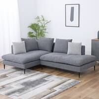 カウチソファ 布張りタイプ (FM 右カウチ ダークグレー)