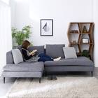 カウチソファ 布張りタイプ (FM 右カウチ ダークグレー) 4枚目画像