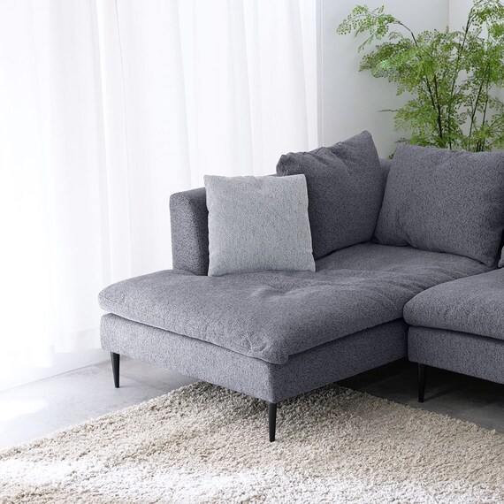 カウチソファ 布張りタイプ (FM 右カウチ ダークグレー) 7枚目画像