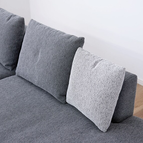 カウチソファ 布張りタイプ (FM 右カウチ ダークグレー) 9枚目画像