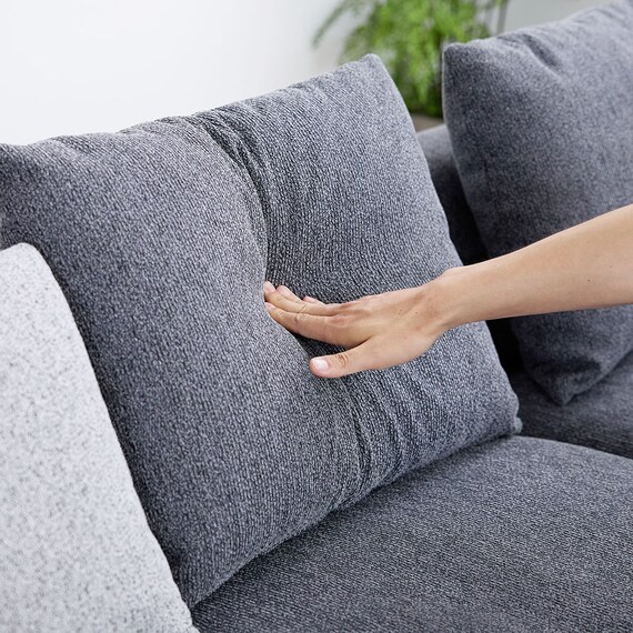 カウチソファ 布張りタイプ (FM 右カウチ ダークグレー) 11枚目画像