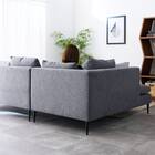 カウチソファ 布張りタイプ (FM 右カウチ ダークグレー) 14枚目画像