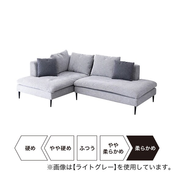 カウチソファ 布張りタイプ (FM 右カウチ ダークグレー) 21枚目画像