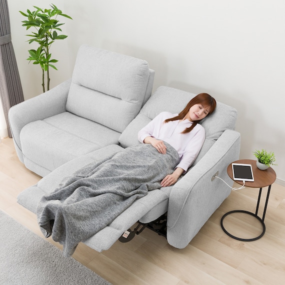 3人掛け電動リクライニングソファ 布張りタイプ (HE02 LGY) 19枚目画像